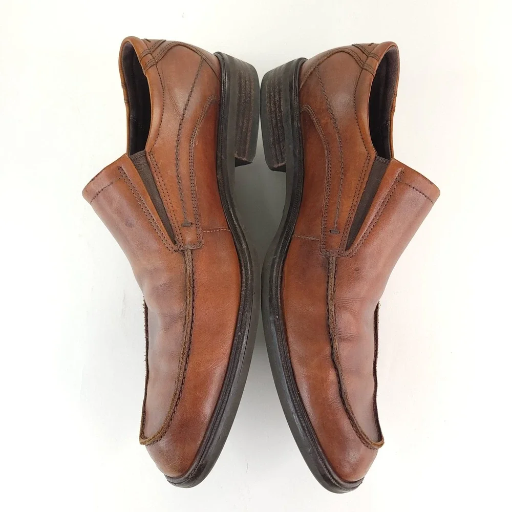 Ecco Shock Point Casual Loafers Mens ‎ EU 46 US 12 Brown Leather Shoes